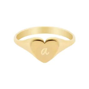 In My Heart Initial Signet Ring