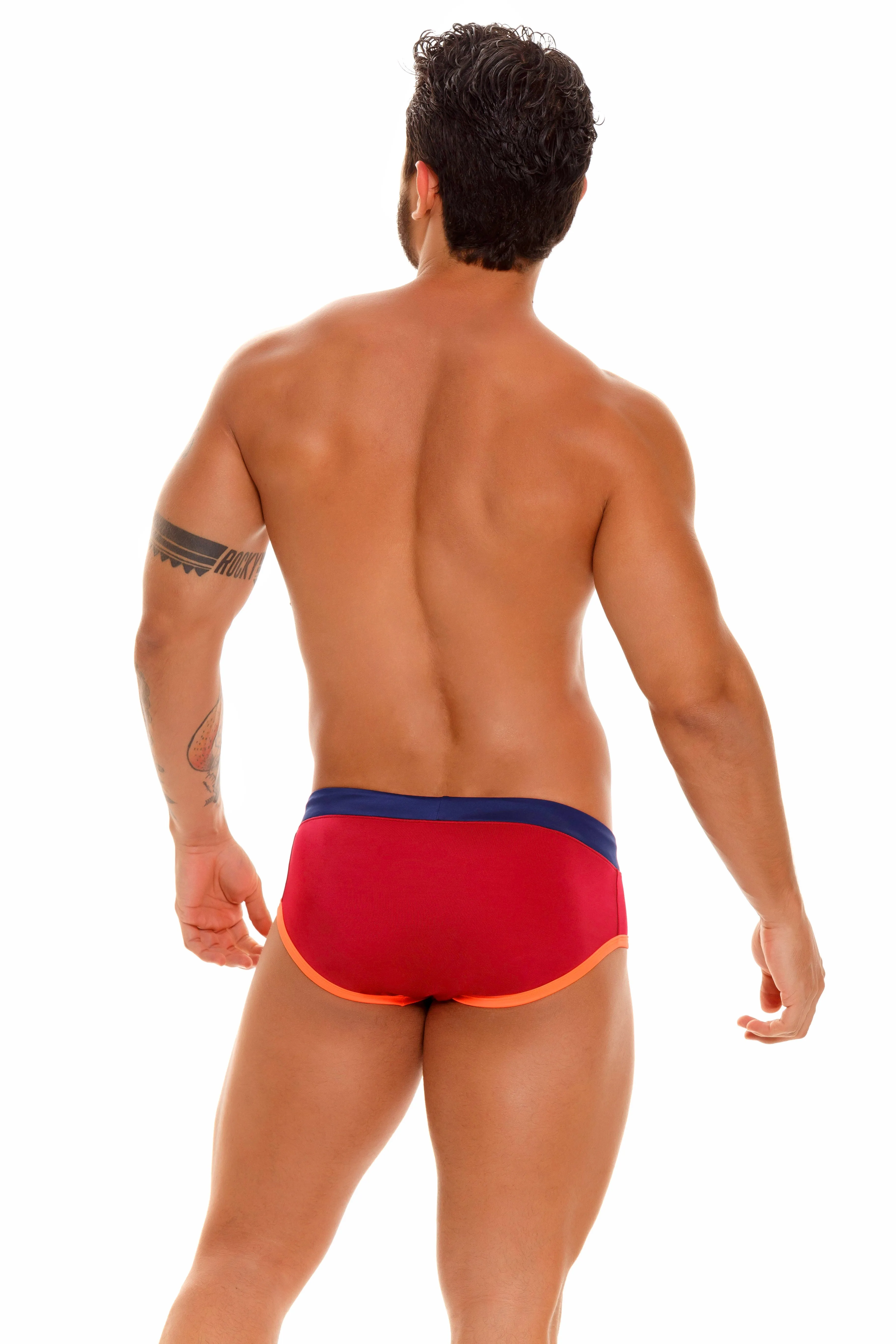 JOR Maui swim brief wine red