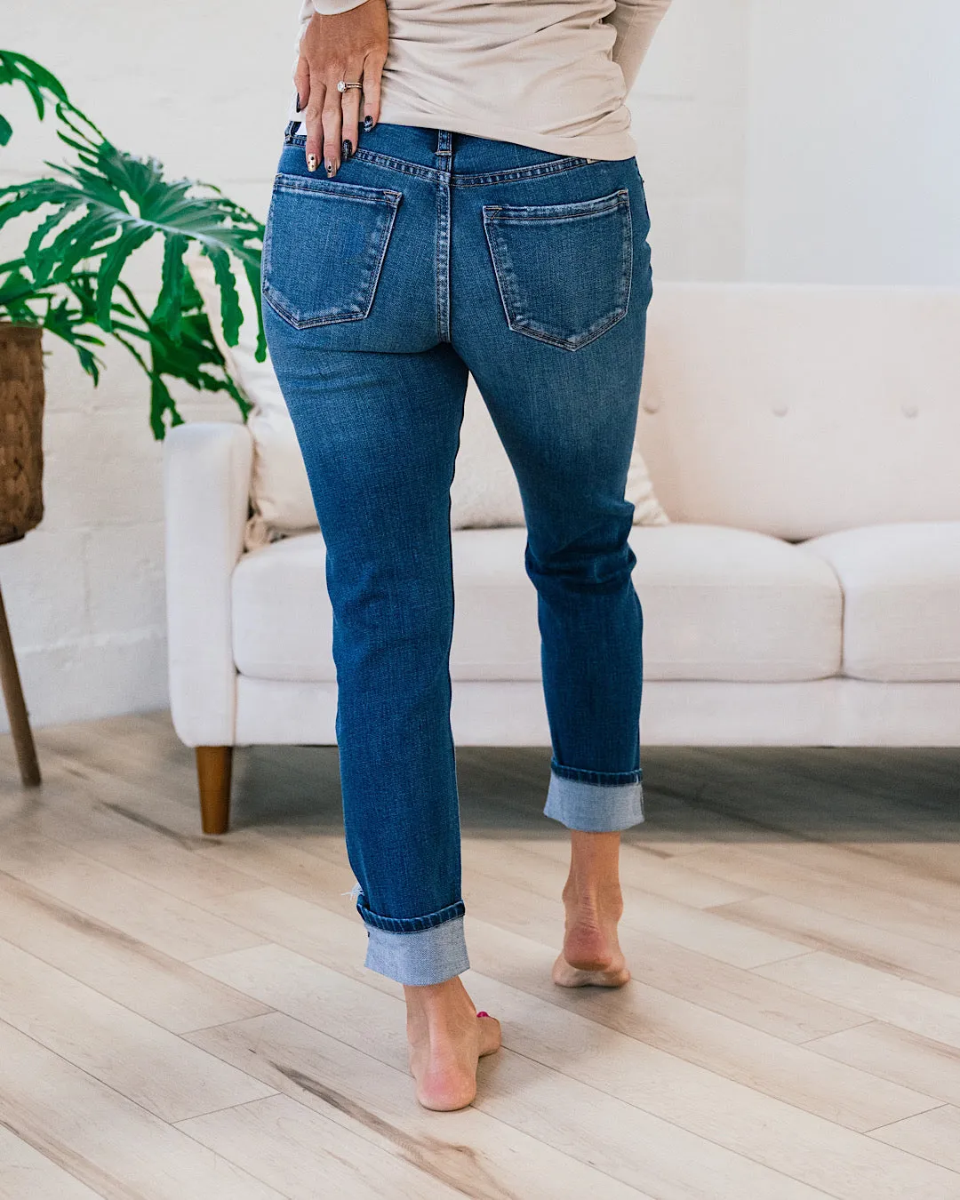 KanCan Georgia Straight Cuffed Hem Jeans