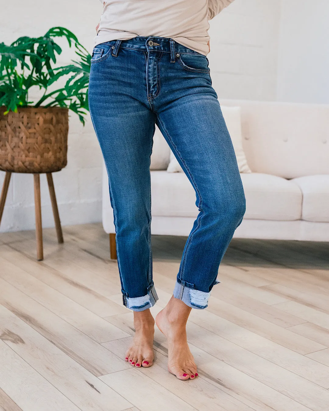 KanCan Georgia Straight Cuffed Hem Jeans