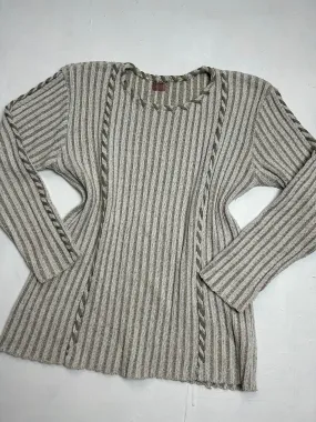 Khaki ribbed tie up  jumper (M/L)