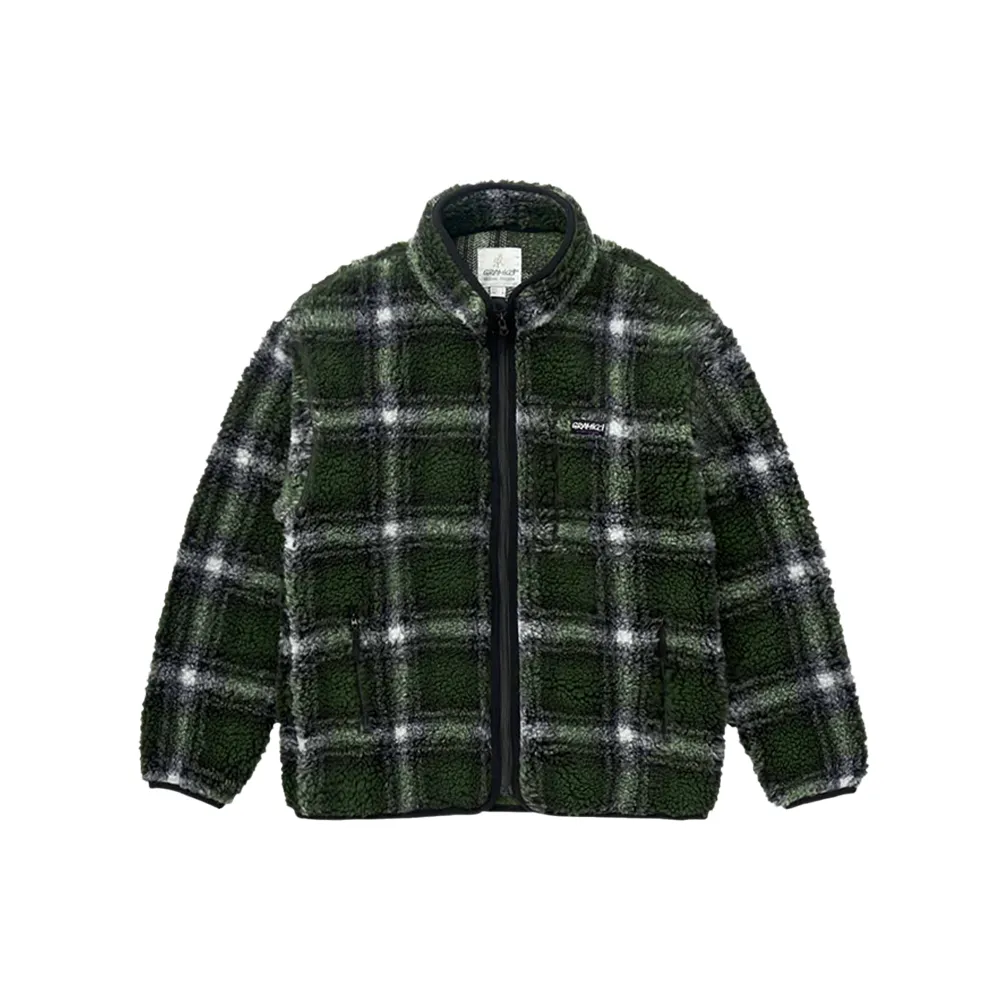 Knit Shadow Plaid Sherpa Jacket