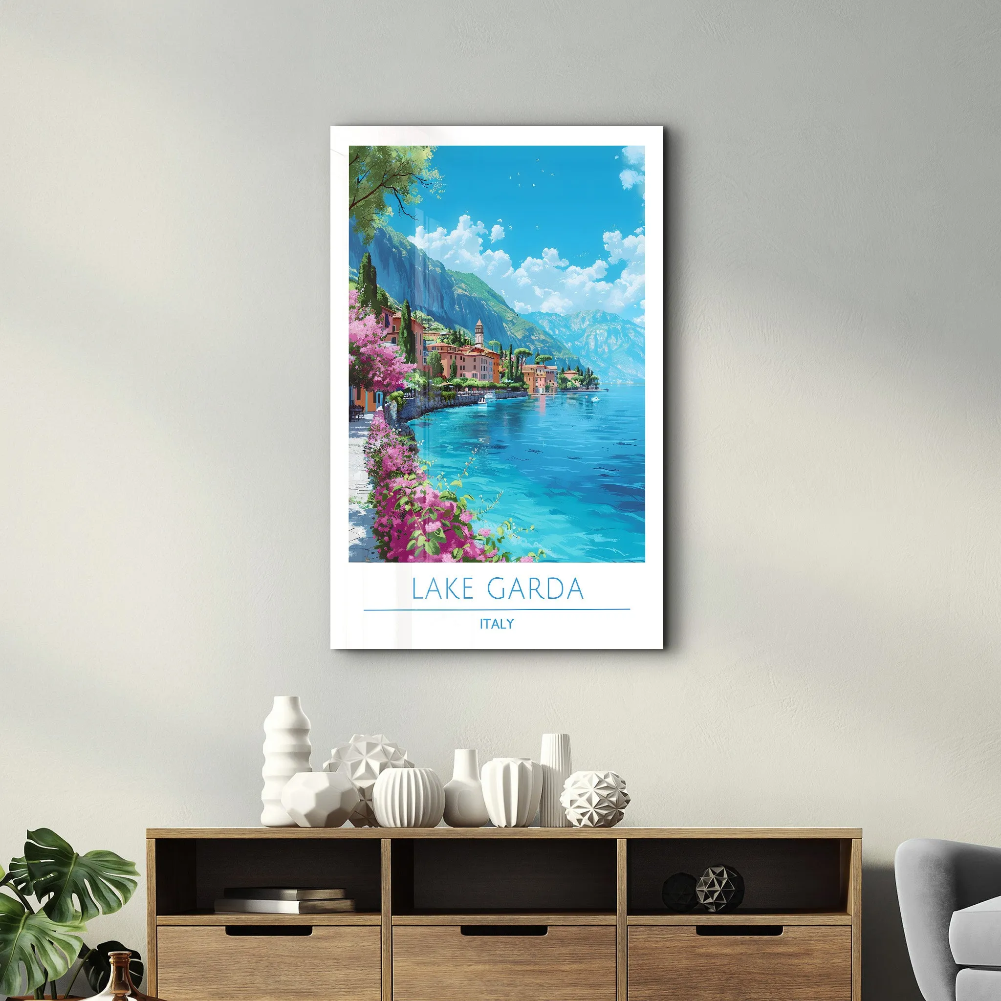 Lake Garda Italy-Travel Posters | Glass Wall Art