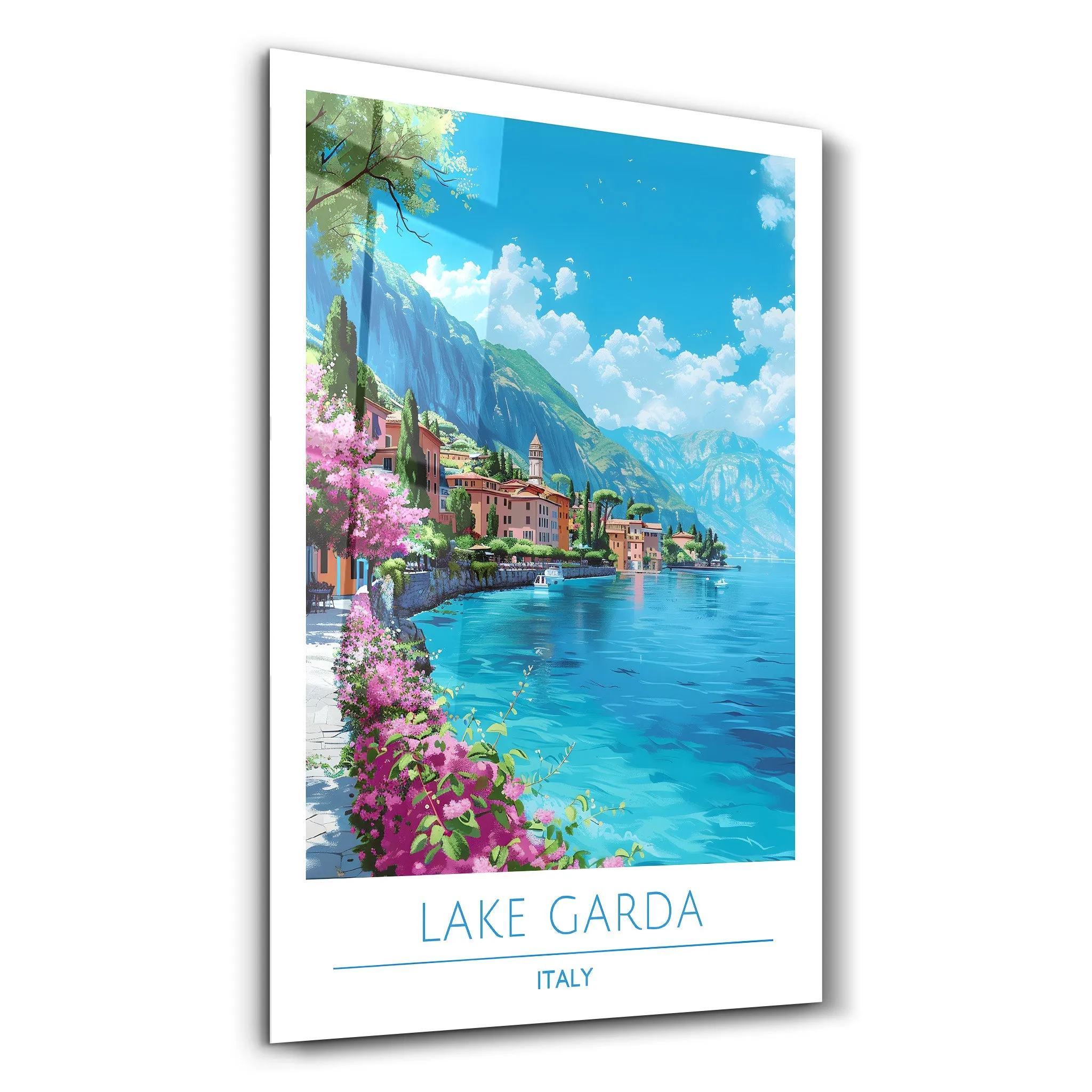 Lake Garda Italy-Travel Posters | Glass Wall Art