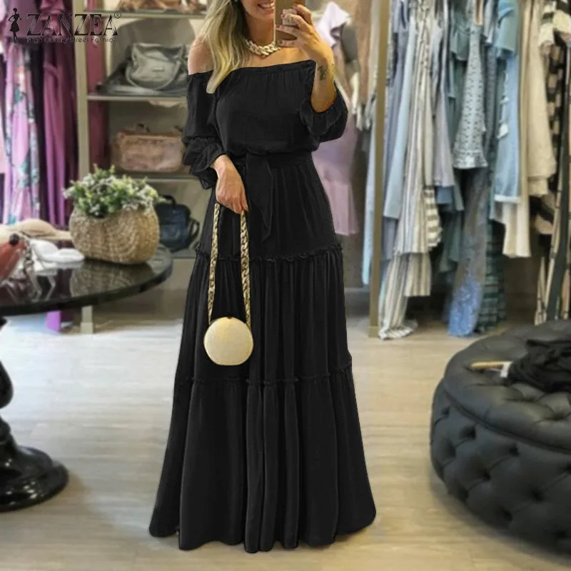 Long Off-Shoulder Boho Dress