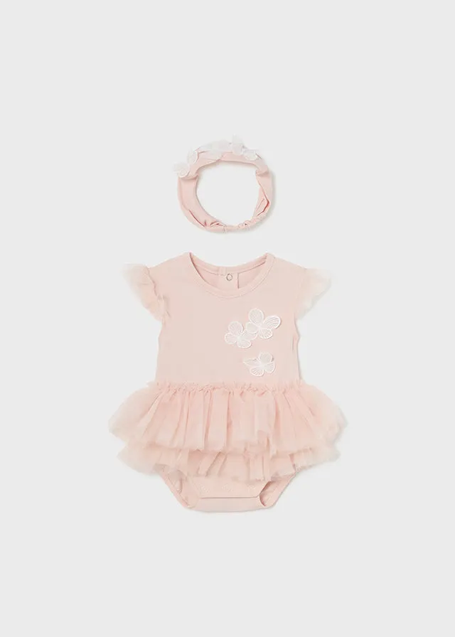 Mayoral 1702 060 - Nude Pink Tutu Romper