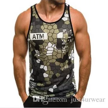 Men Casual Vests Athletic Active Tank Tops Camouflage Slim Fit Sleeveless Tshirts Tops