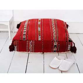 Moroccan Red Kilim Pouf