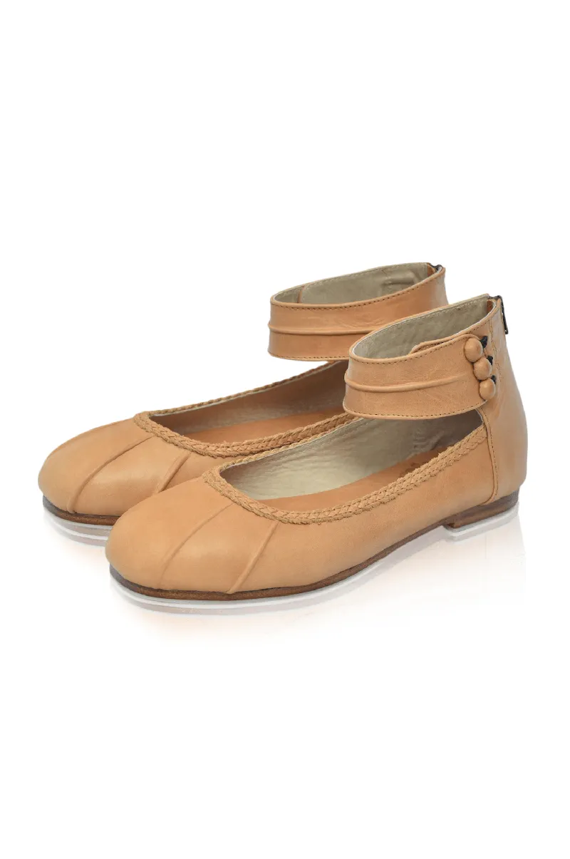 Muse Ballet Flat in Dark Tan