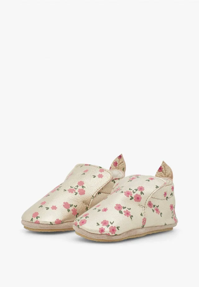 NATURINO PLUMARD platinium fleur or chaussons cuir