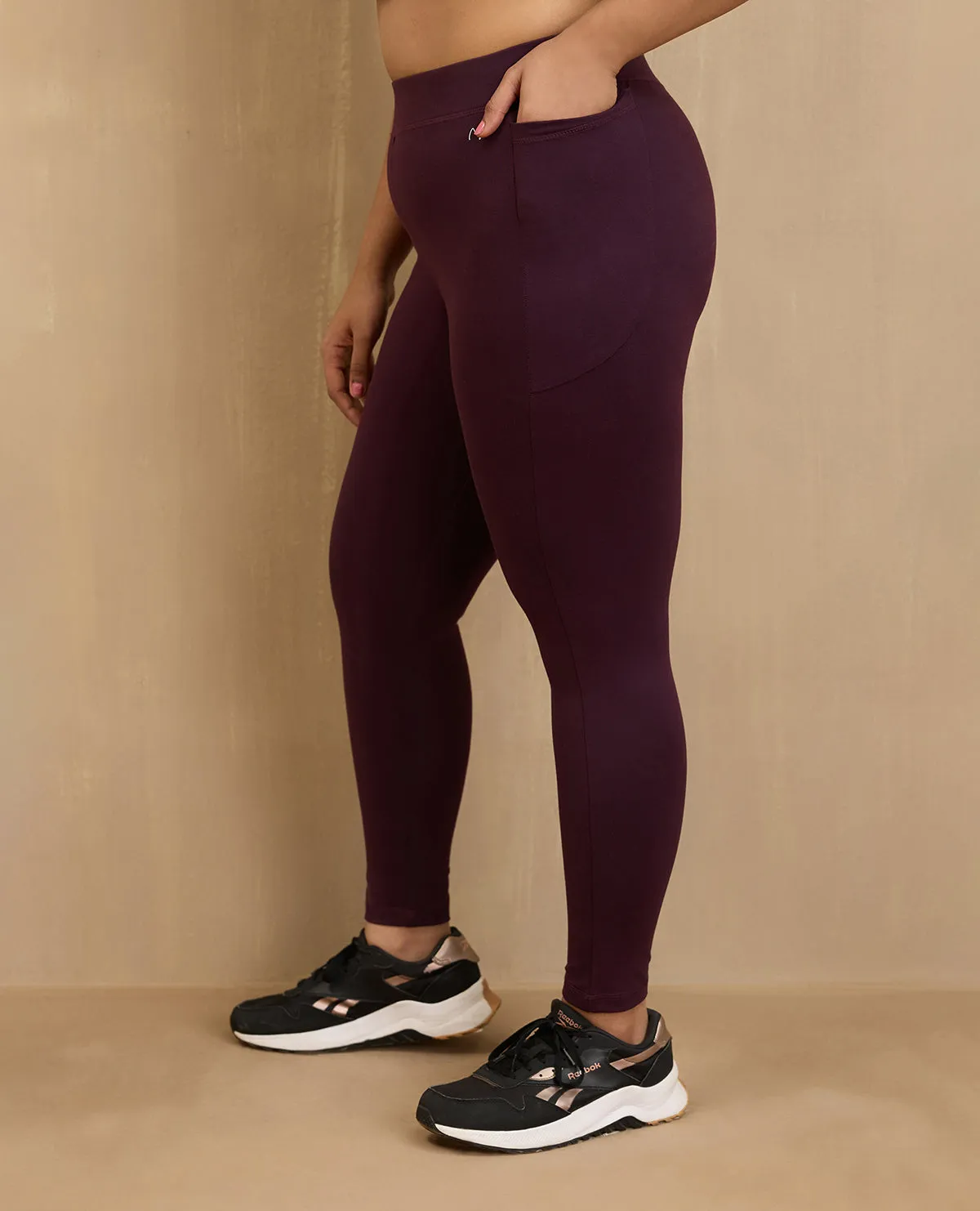 NYKD By Nykaa Comfort Leggings with Pockets! -NYAT401-Grape