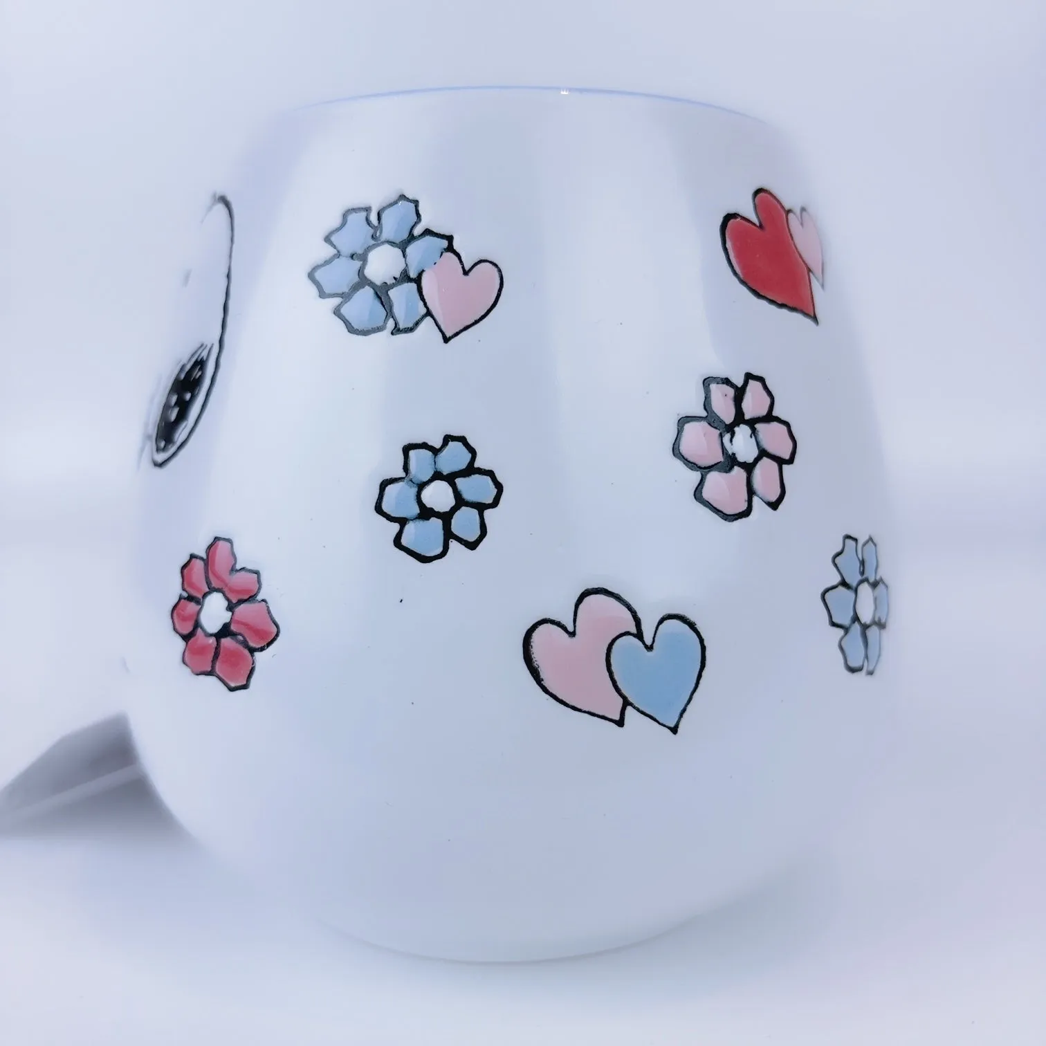 Peanuts Snoopy Flower Bouquet Ceramic Stoneware Light Blue Mug 20 oz