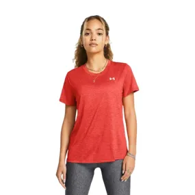 Playera Manga Corta Under Armour para Mujer Tech SSC Twist Rojo