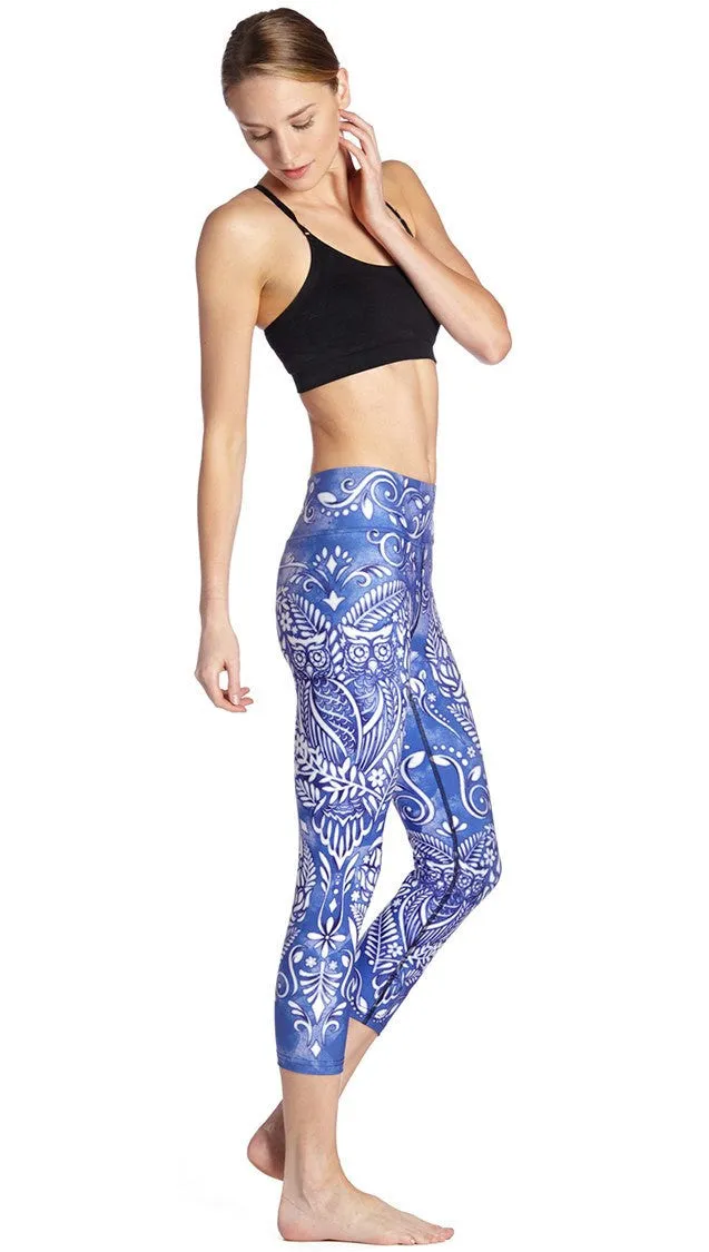 Porcelain Owls - Triathlon Capri Leggings - CUSTOM ORDER