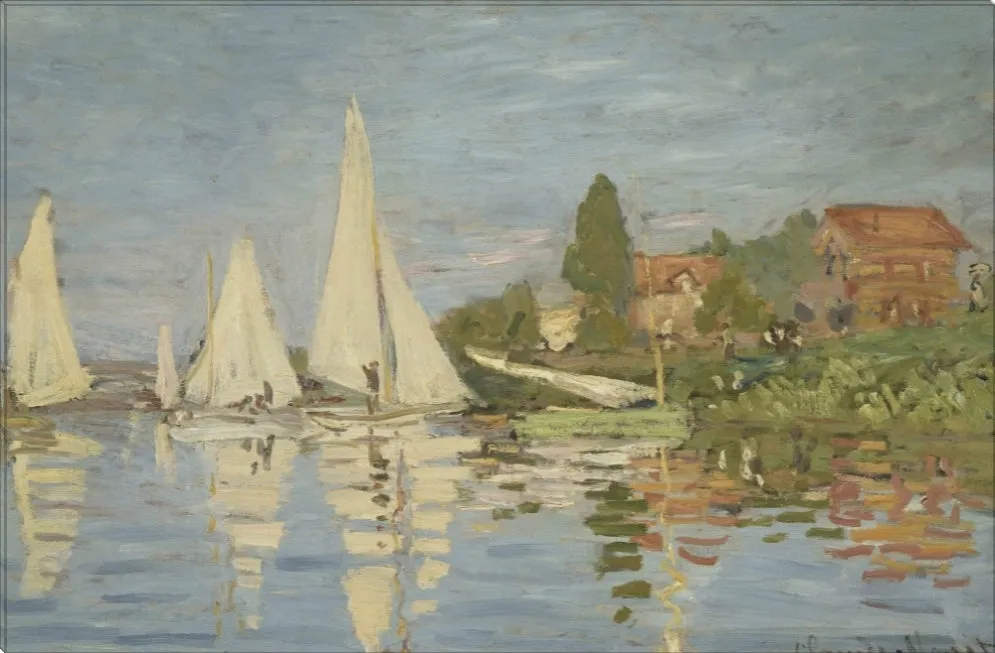 Regattas at Argenteuil | Claude Monet Masters Classic Art in Gallery Wrapped Canvas | Various Sizes