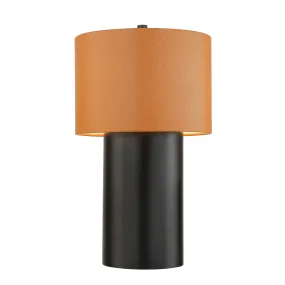 Secret Agent 368T01BLC 1-Light Table Lamp - Black/Camel Leather