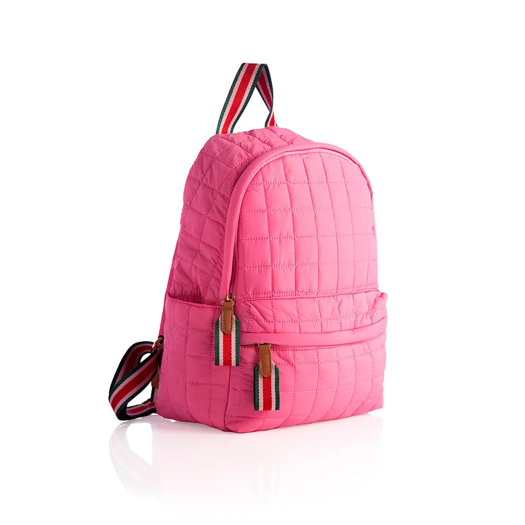 Shiraleah Ezra Quilted Nylon Backpack, Pink