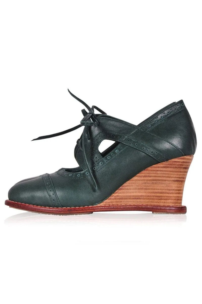 Stockholm Oxford Wedges in Black