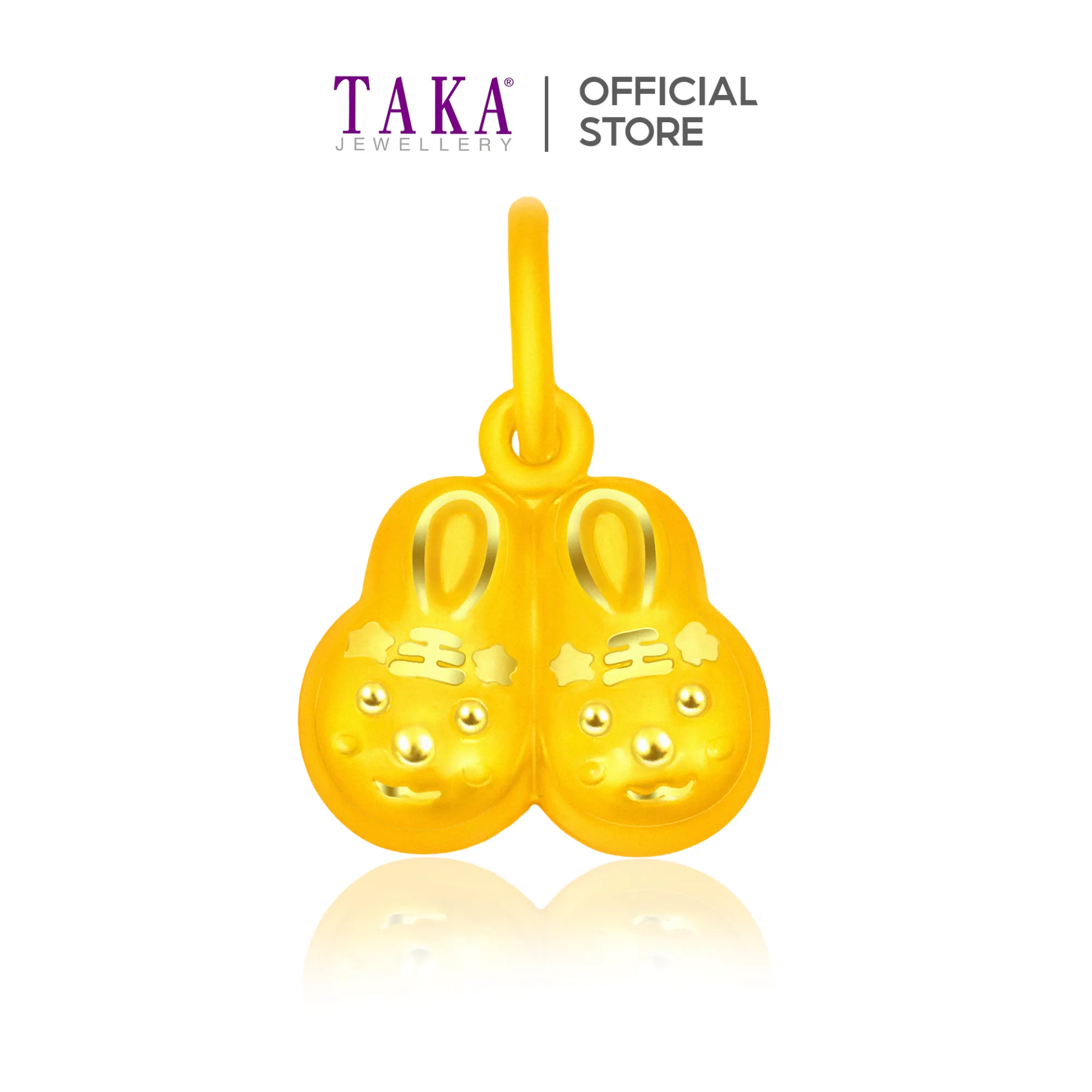 TAKA Jewellery 916 Gold Pendant Little Shoes