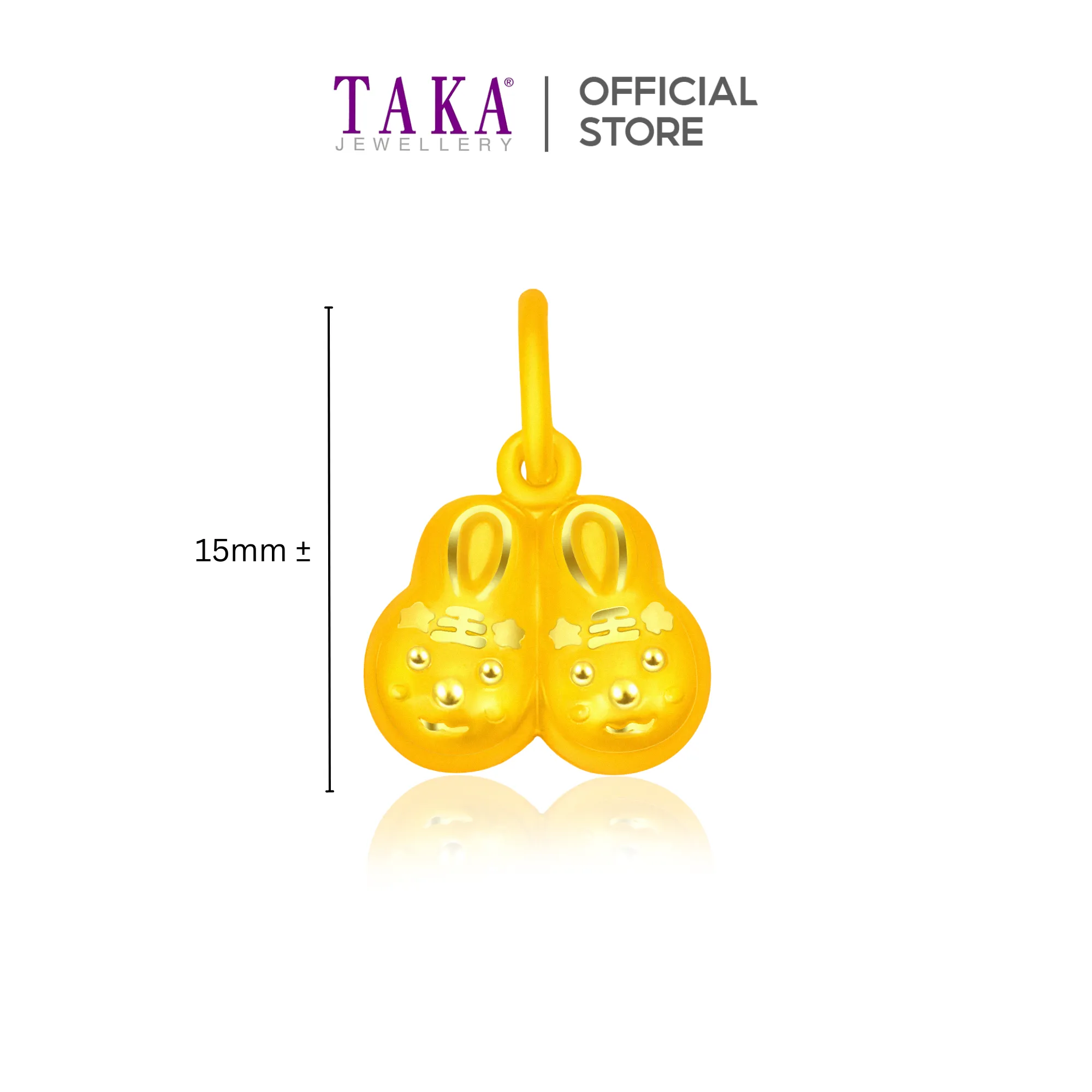 TAKA Jewellery 916 Gold Pendant Little Shoes