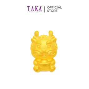 TAKA Jewellery 999 Pure Gold CHarm Dragon with Ingot