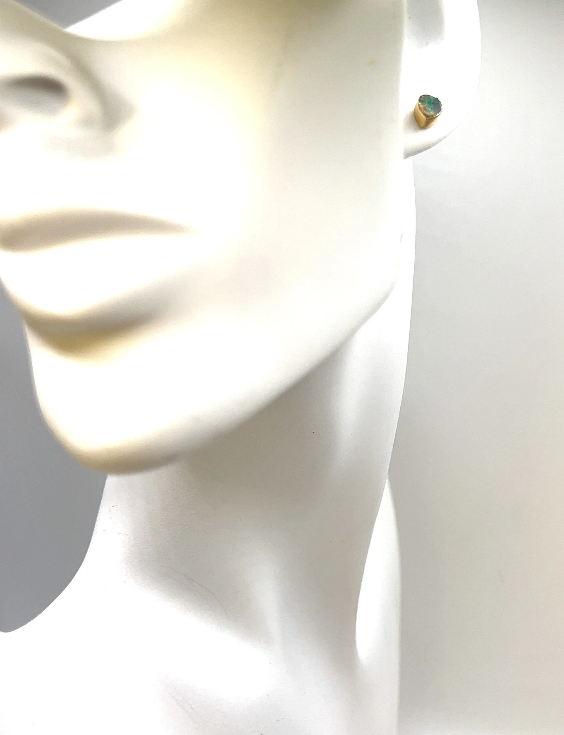 Teardrop Fire Opal Stud Earrings