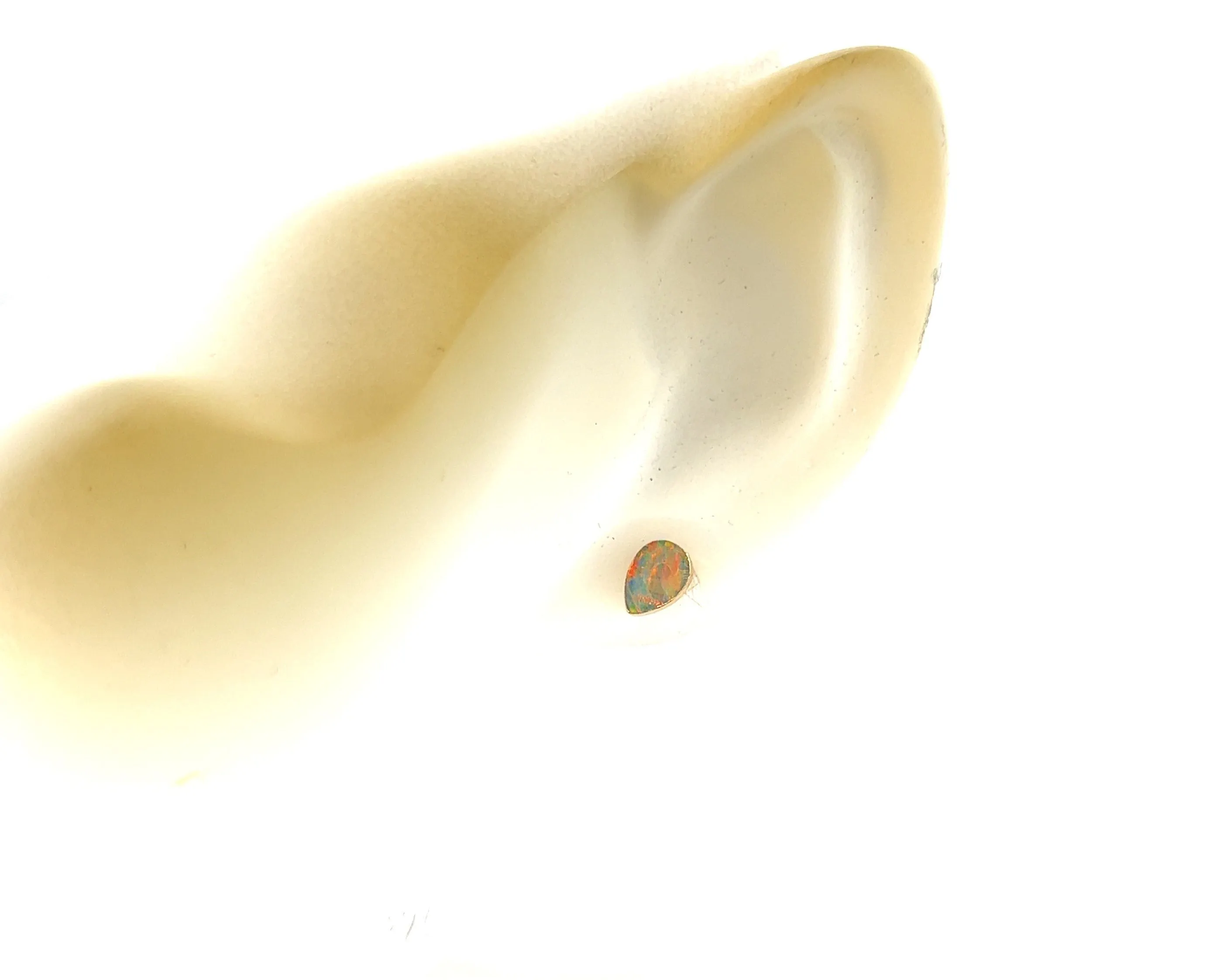 Teardrop Fire Opal Stud Earrings