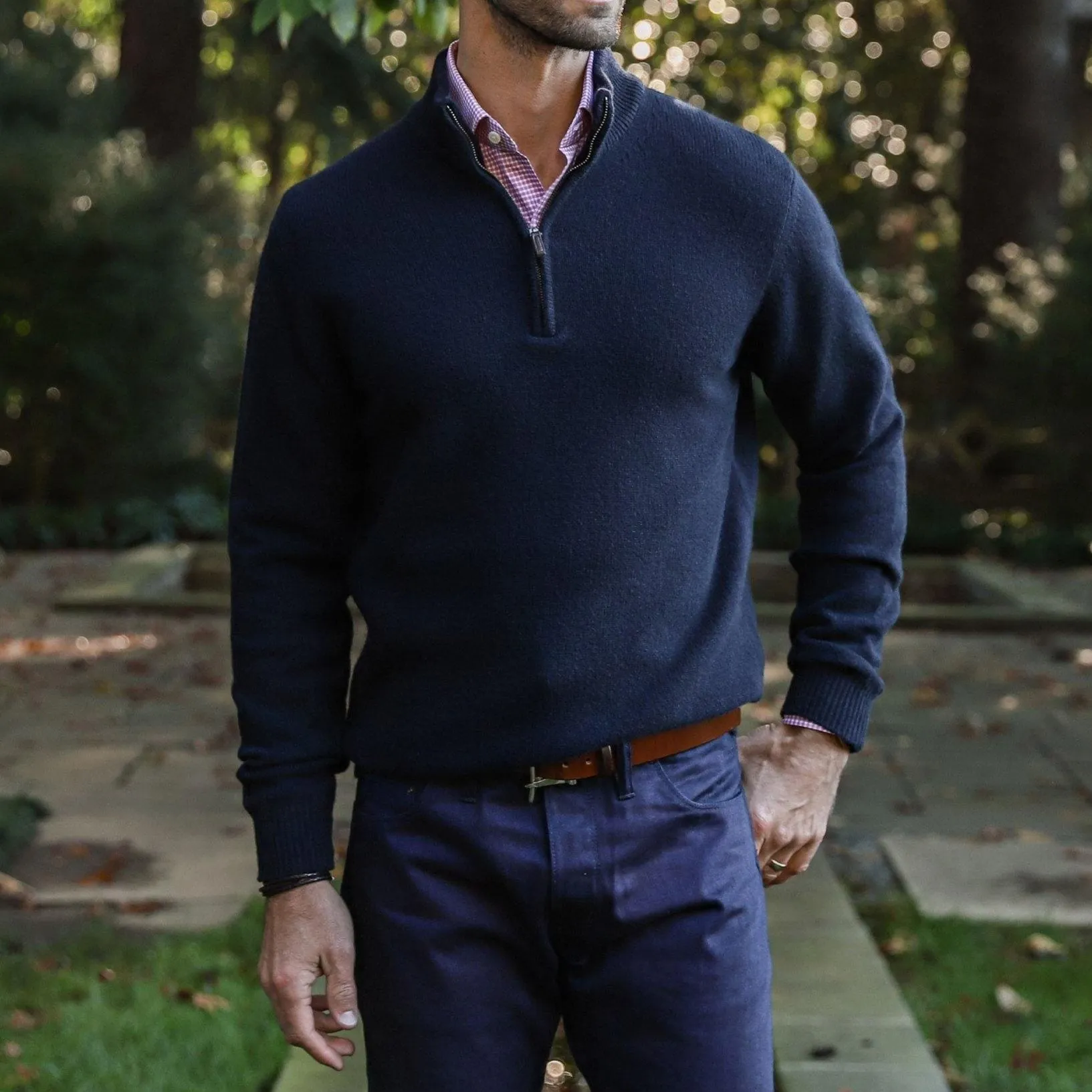 The Navy Ashton Half-Zip Sweater