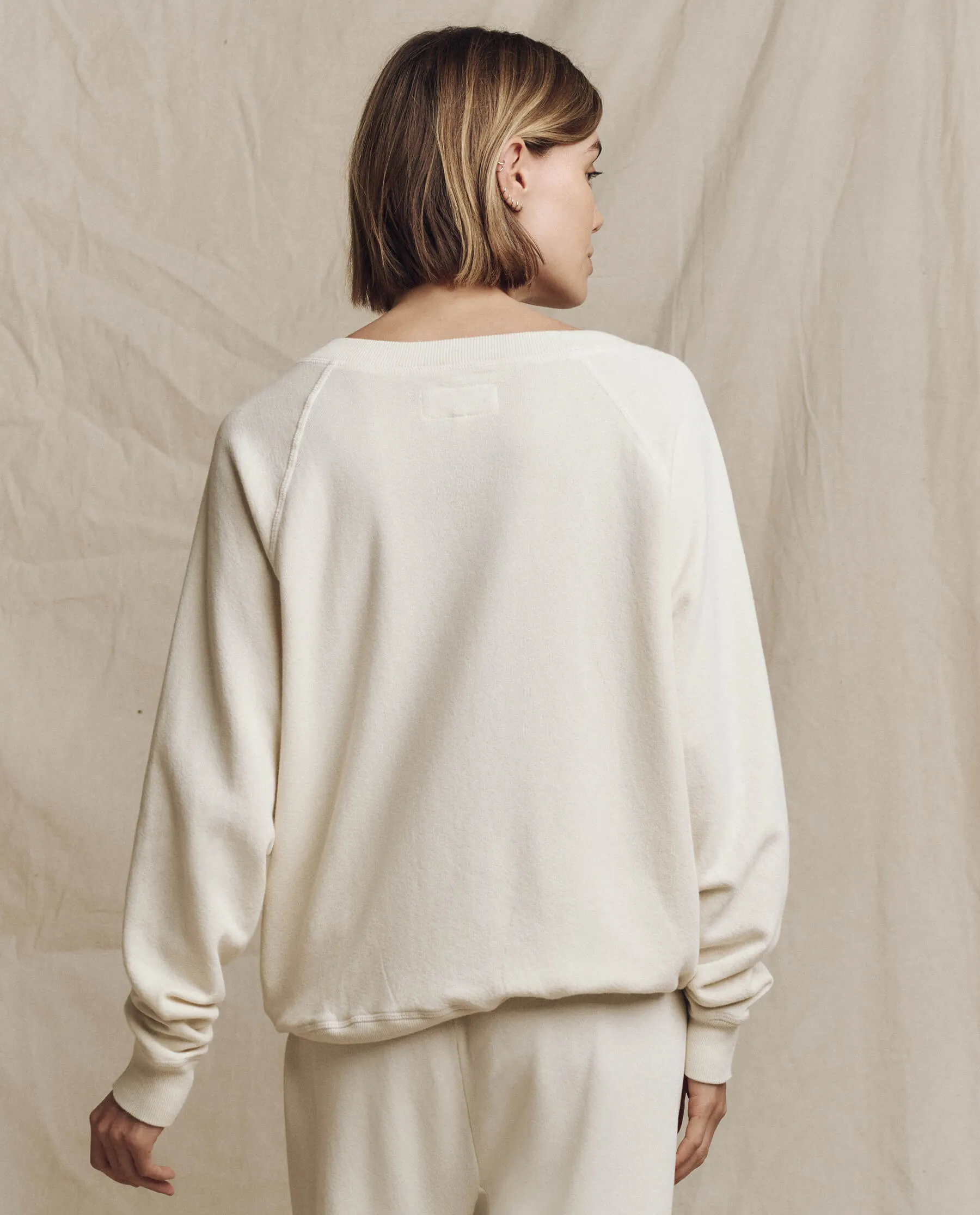 The V-Neck Sweatshirt. -- Washed White