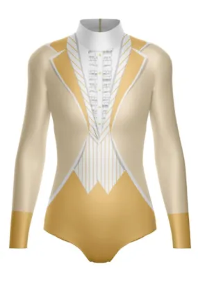 Tuxedo Suit Leotard - Yellow