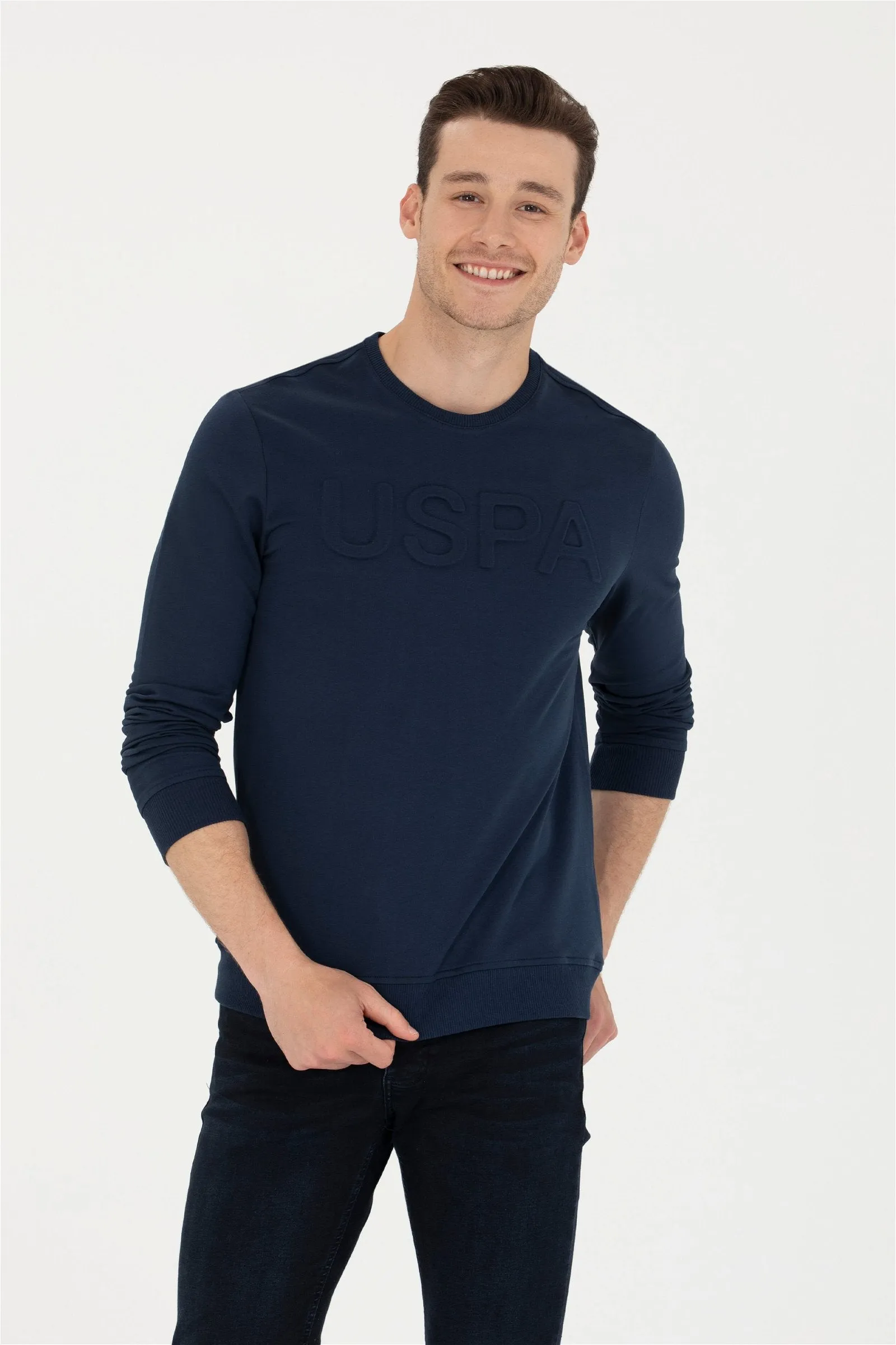 USPA Men Sweatshirt USPA Big Logo Navy VR033 USPSS167 US POLO ASSN.